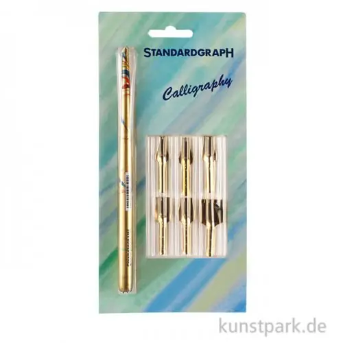 Plakatfeder-Profi-Set mit Federhalter und 6 Plakatfedern Billig