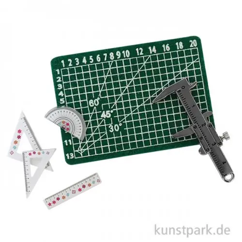 Weltweiter Versand Miniatur Zeichenset, 0,5 - 7 cm, 6-teilig