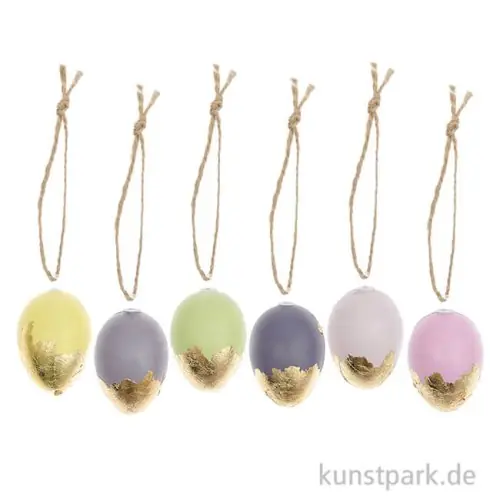 Eier Deko Hänger - Gold Mix, 6 Stück Highlight