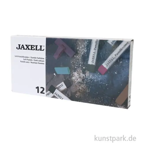 JAXELL Pastellkreide, 12 dunkle Farben im Kartonetui Finale Aktion