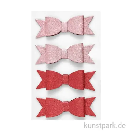 Must-Have 3D Sticker - Schleifen, Glitter, 4 Aufkleber