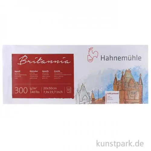 Hahnemühle BRITANNIA Panorama 300g, 12 Blatt, 20 x 50 cm matt Markenware