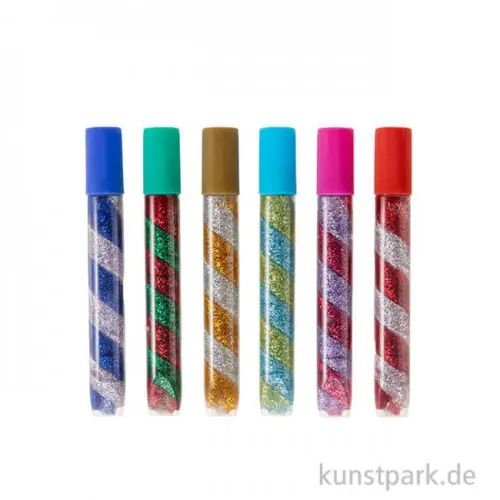 Spiral Glitter-Glue, 6 x 10,5 ml, farbig sortiert Schneller Versand