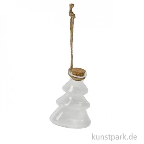 Zertifiziert Glasfläschchen zum Hängen - Baum, 7 x 5 x 2,5 cm