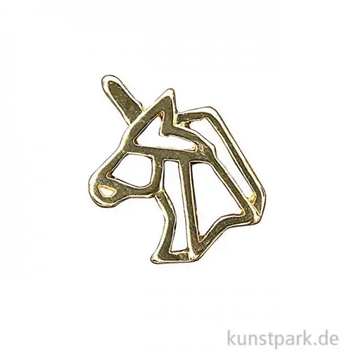 Anhänger Origami - Einhorn, Gold Weltweiter Versand