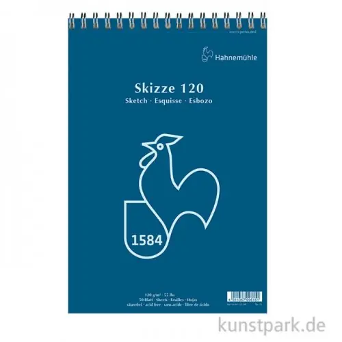 Hahnemühle SKIZZE 120, Skizzenblock , 50 Blatt, Spiral Preisknaller
