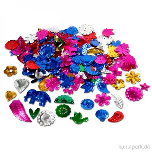 Paillettenmischung - Super-Mix, kräftige Farben, 15-45 mm, 35g Schnäppchen