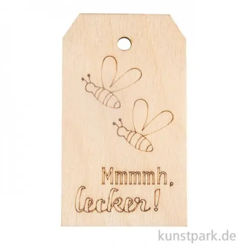 Nur Heute Holz Anhänger - Mmmmh, lecker, 4,8 x 8,2 cm