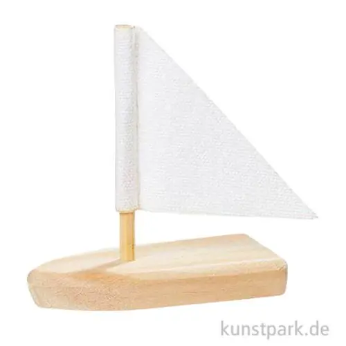 Neuheit Miniatur Segelboot, Holz, Natur, ca. 5 cm