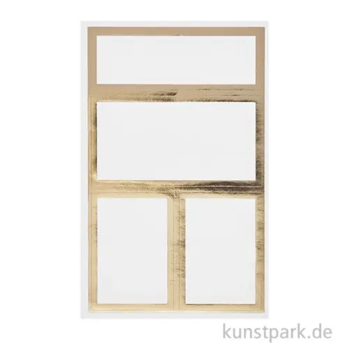 Etiketten Aufkleber - Gold, 3 Bögen Weltweiter Versand