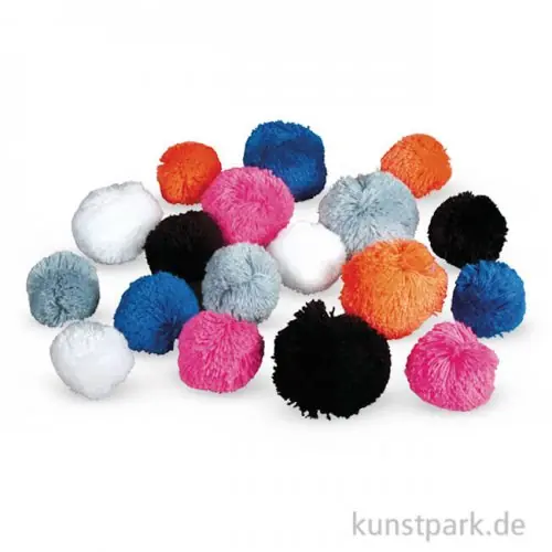 Garn Pompons Set - Sporty, 18 Stück Kracherpreis