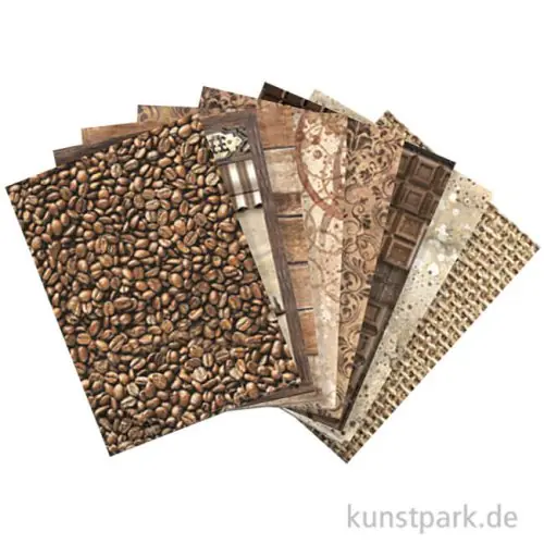 Weltweiter Versand Stamperia Reispapier Selection - Coffee and Chocolate Backgrounds, A6