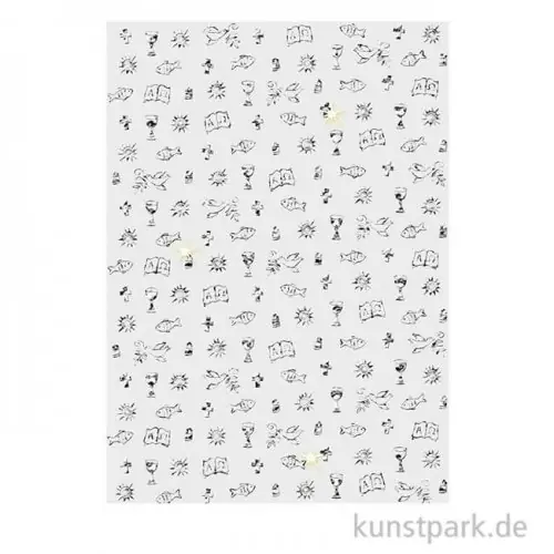Transparentpapier Silver Style, Christliche Symbole, A4, 5 Blatt, 115g Direkt Vom Hersteller