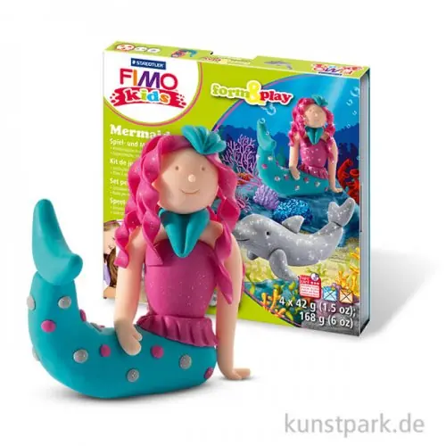 FIMO Kids Form & Play - Mermaid, 4 x 42 g + Zubehör Kostenfreie Lieferung