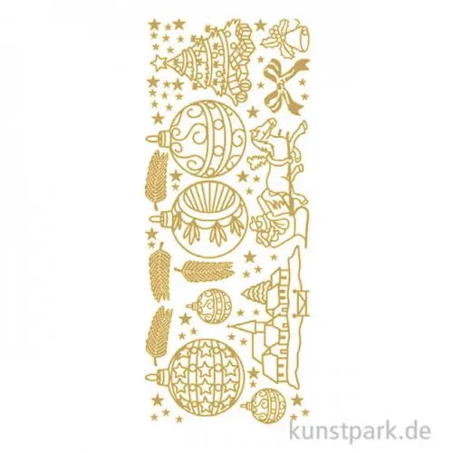 Original Kreativ Sticker - Weihnachten 2, Gold, 10 x 23 cm