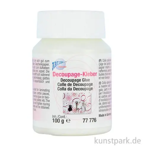 Mengenrabatt Decoupage-Kleber, Papierleim zum Kaschieren, 100g