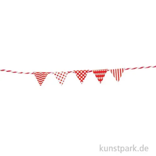 Party-Girlande zum Basteln, Rot, 20 Fähnchen, ca. 2 m Top-Preis