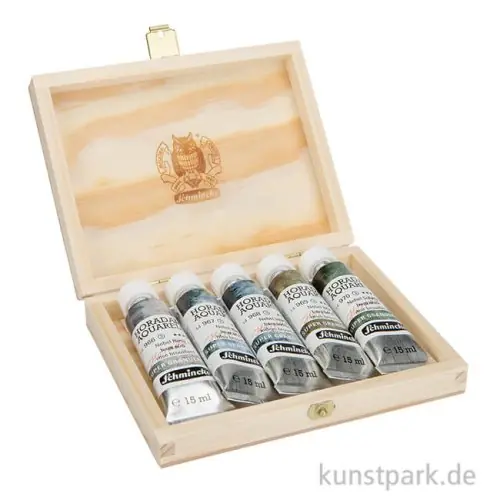 Original Schmincke HORADAM Aquarell Supergranulierend - Nebel Set, 5 x 15 ml