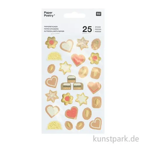 Großhandel Papiersticker - Cookies, Plätzchen, 3 Bögen