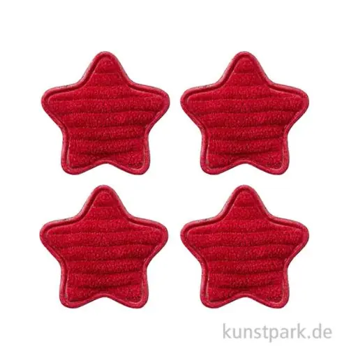 Jetzt Bestellen Miniatur Stoffstern, Rot, 3,5 cm, 4 Stück