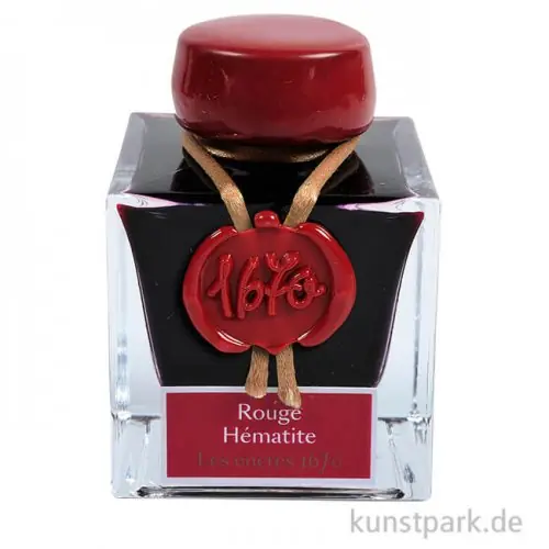 Neue Kollektion HERBIN Luxus Schreibtinte 1670 mit Goldschimmer - Hematitrot, 50 ml