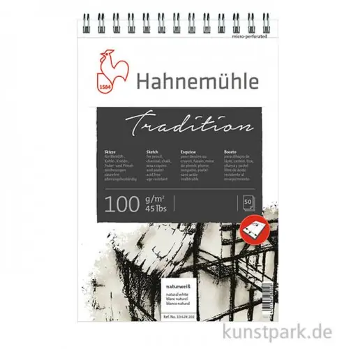 Jetzt Bestellen Hahnemühle TRADITION Skizzenpapier, 50 Blatt, 100g, fein, spiral
