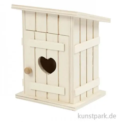 Finale Aktion Miniatur Toilettenhäuschen aus Holz, 8 x 6,5 cm