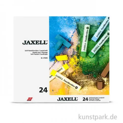 Exklusiv JAXELL Pastellkreide, 24 Landschafts-Töne im Kartonetui