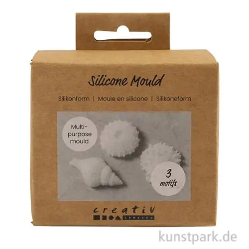 Günstig Silikonformen, Seeigel, Muscheln, Höhe 1,5-2 cm, ⌀ 3,5-6 cm, 3 Stück