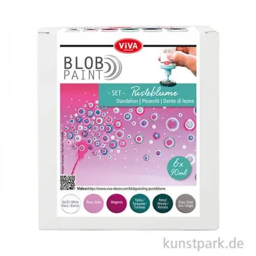 Billig Viva Decor Blob Paint Set - Pusteblume, 6 x 90 ml
