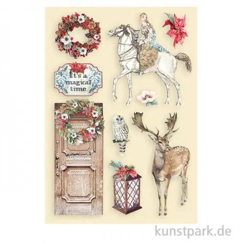 Stamperia Wooden Shapes - Winter Tales Horse and Deer, DIN A5 Ab Werk