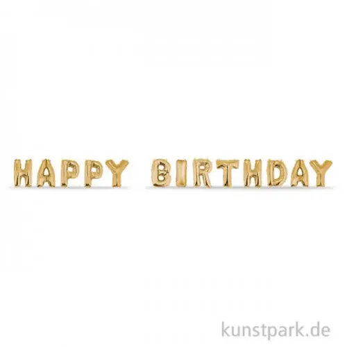 Preis Gesenkt Folienballons HAPPY BIRTHDAY - Gold, 40 cm, 13 Stück sortiert