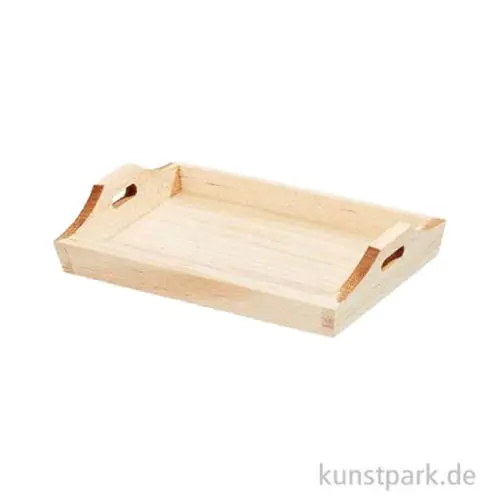 Beliebt Miniatur Holz-Tablett, 5 x 3,5 x 1 cm