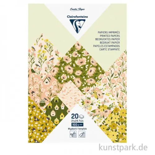 Ausverkauf Clairefontaine Motivpapier Block, Herbst, DIN A4, 20 Blatt