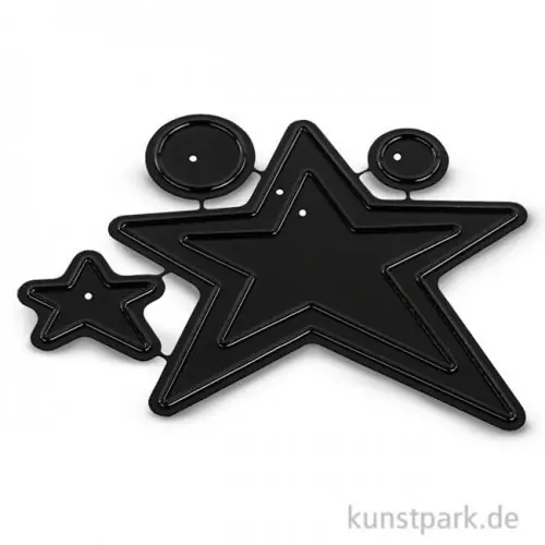 Echt Stanzschablonen Set - Stars & Circles, 4 Stück