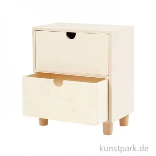 Kommode aus hellem Holz mit 2 Schubladen Must-Have