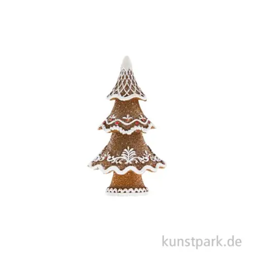 Weihnachtsbaum, Keramik, Lebkuchen, Braun-Weiß, 6,1 x 4,6 x 11 cm Sale