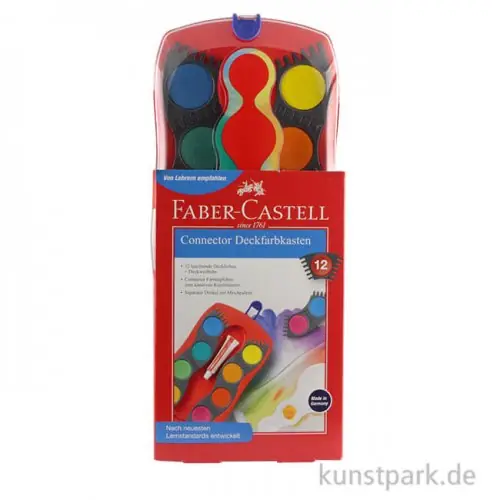 Sofort Bestellen Faber-Castell CONNECTOR Farbkasten, 12 Farben mit Deckweiß