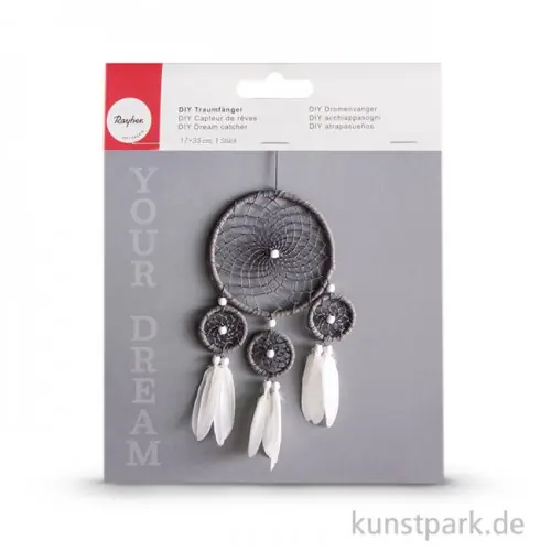 Online Kaufen Traumfänger Set - Weiß-Grau, 17x33 cm