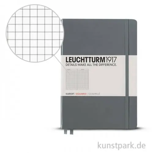 Meistverkauft Leuchtturm Notizbuch Hardcover - Anthrazit - Kariert
