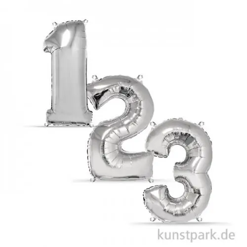 Folienballon Zahl - Silber, 96 cm Super-Preis