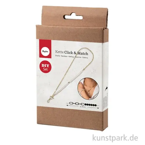 Schmuck Bastelset - Kette Click & Match, 2in1 Kette + Armband, Gold Kostenloser Rückversand