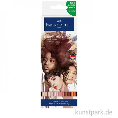 Preisreduziert Faber-Castell GOLDFABER Aqua Dual Marker 6er Set, Portrait