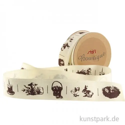 Dekoband - Frühlingsmotive, 25 mm x 5 m Preisknaller