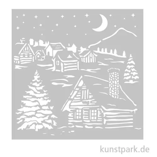 Limited Edition Stamperia Schablone - The Owl's House Cottage, 18 x 18 cm