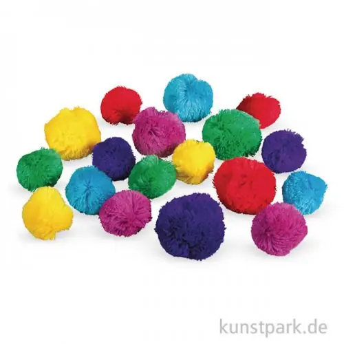 Garn Pompons Set - Ethno Mix, 18 Stück Super-Preis