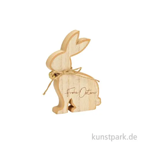 Sichere Zahlung Aufsteller Hase, Frohe Ostern, Holz, Natur, 9 x 15 x 2 cm