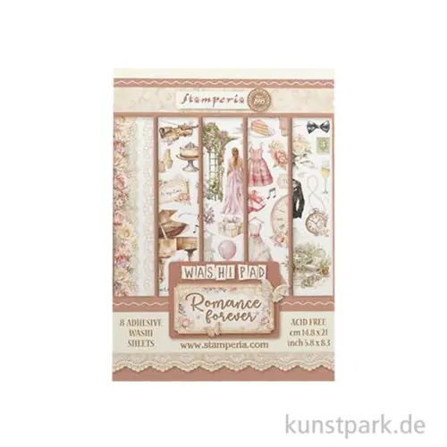 Geld-Zurück-Garantie Stamperia Washi Pad - Romance Forever, 8 Blatt, A5