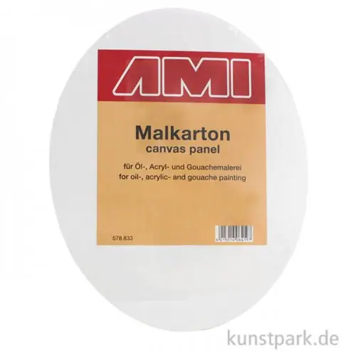 Ab Werk Ovaler Malkarton mit Maltuch bespannt