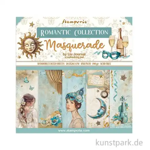 Stamperia Scrapbooking Pad - Masquerade, 20,3 x 20,3 cm Kostenfreie Lieferung